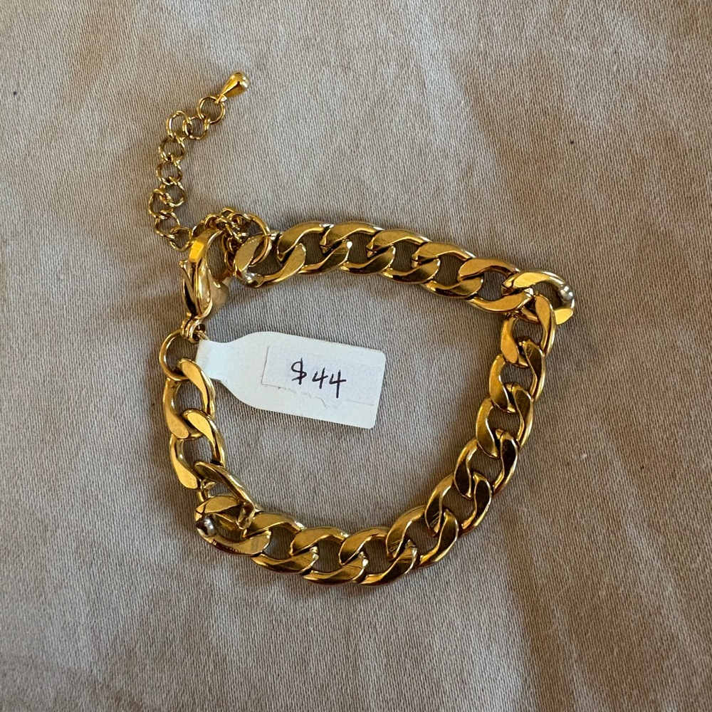 Gold tone Chain Bracelet-Laval Quebec designer